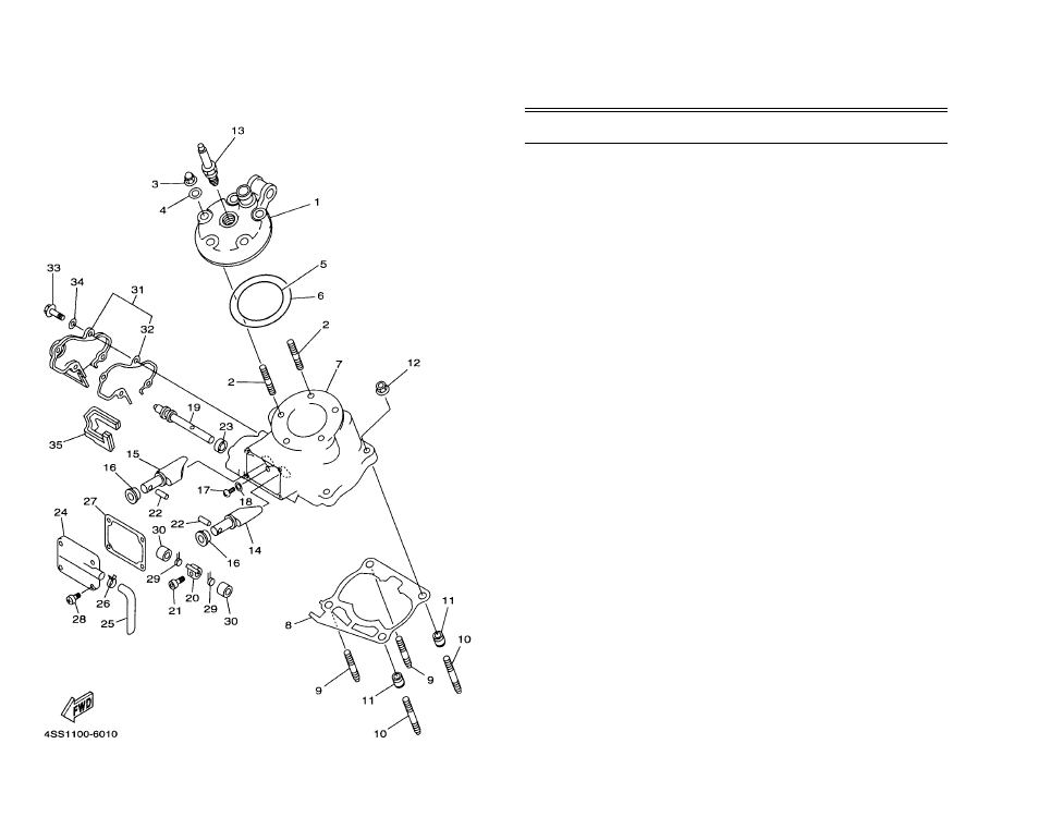 Cylinder head | Yamaha YZ125K1 User Manual | Page 5 / 53