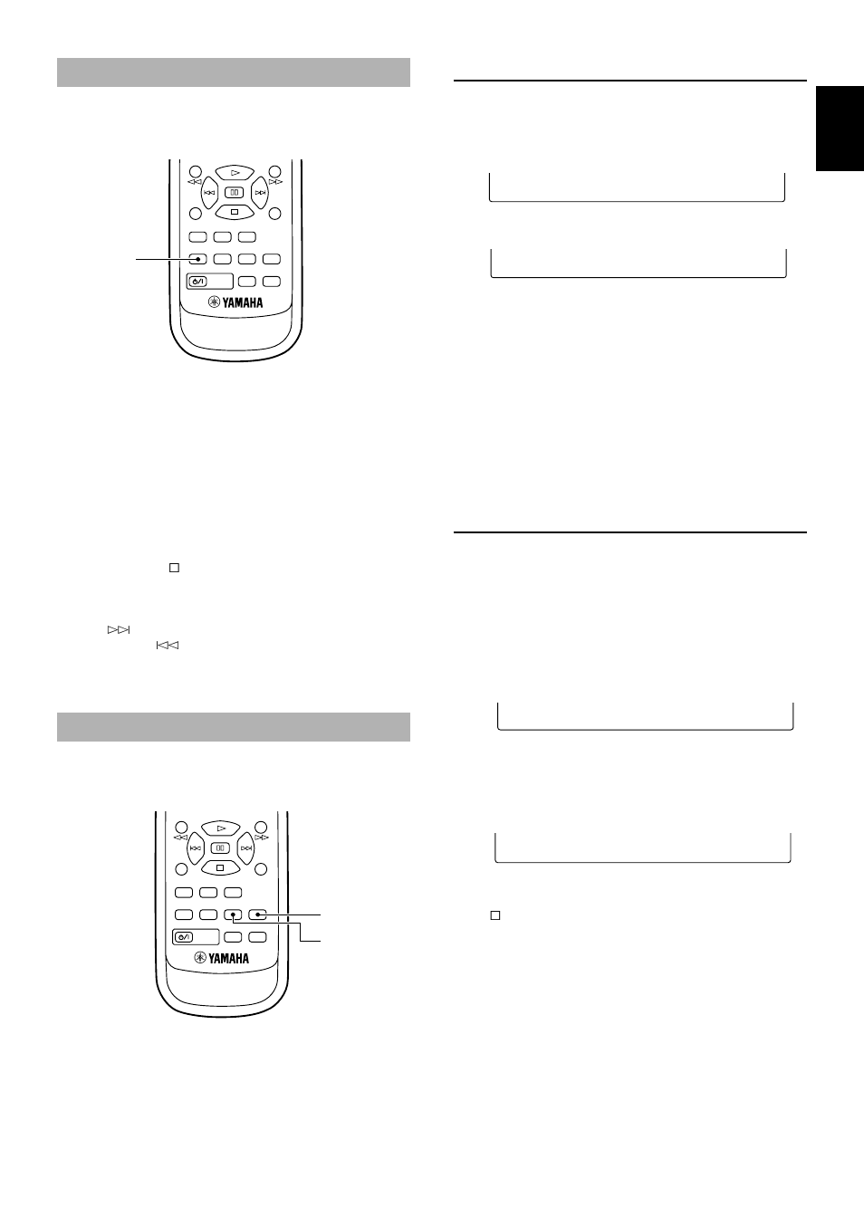 Random play, Repeat play, Single track repeat / full disc repeat | Part (a-b) repeat, English, The repeat a indicators light up, Repeat s/f repeat a-b random | Yamaha MDX-E100 User Manual | Page 9 / 24