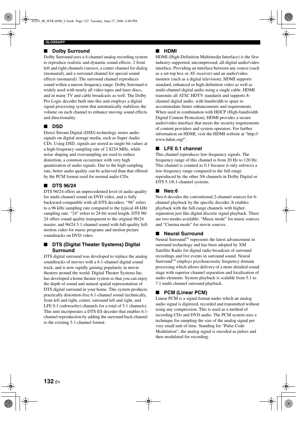 Yamaha HTR-6090 User Manual | Page 136 / 152