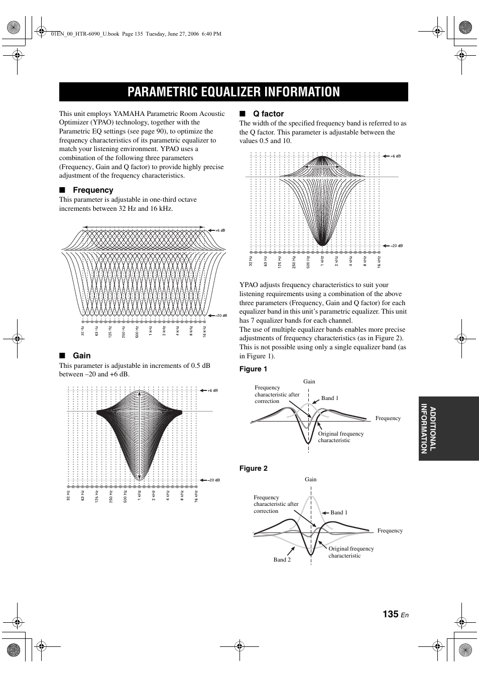 Parametric equalizer information | Yamaha HTR-6090 User Manual | Page 139 / 152