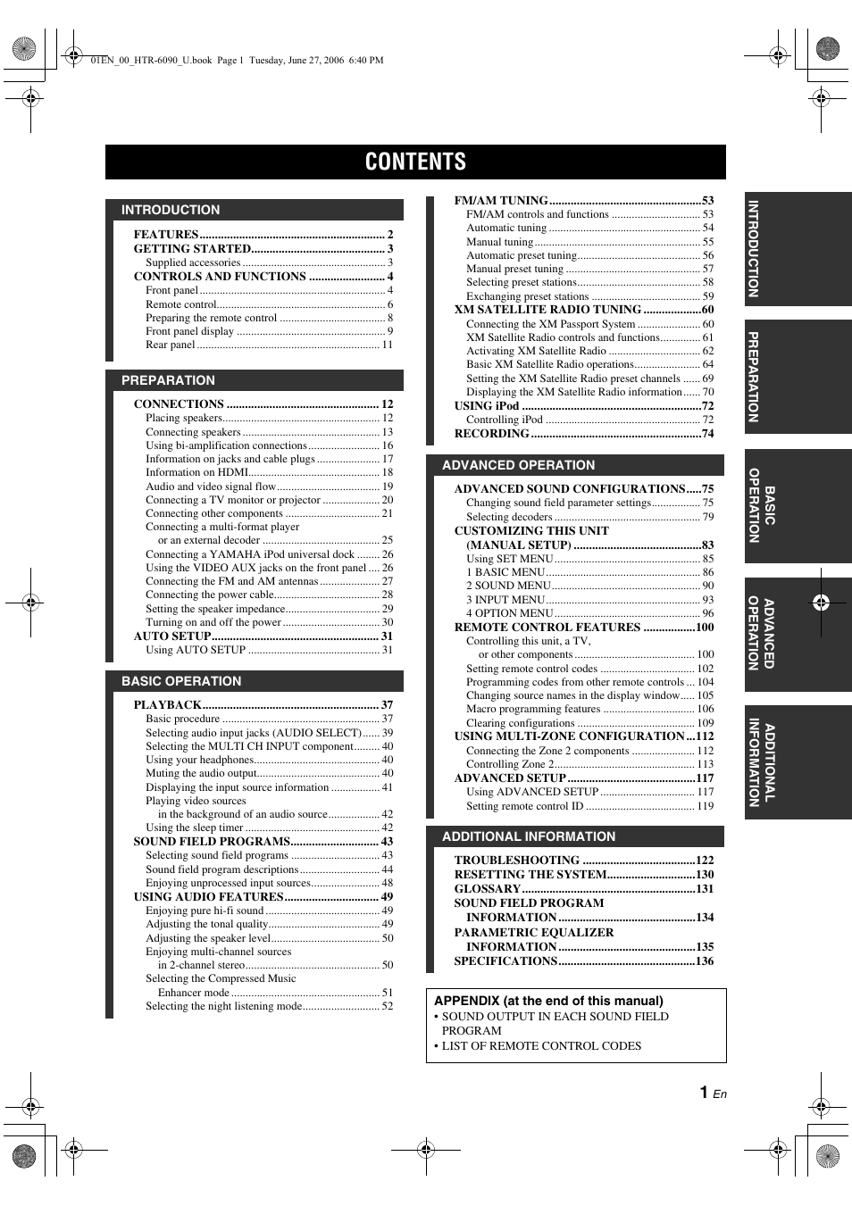 Yamaha HTR-6090 User Manual | Page 5 / 152