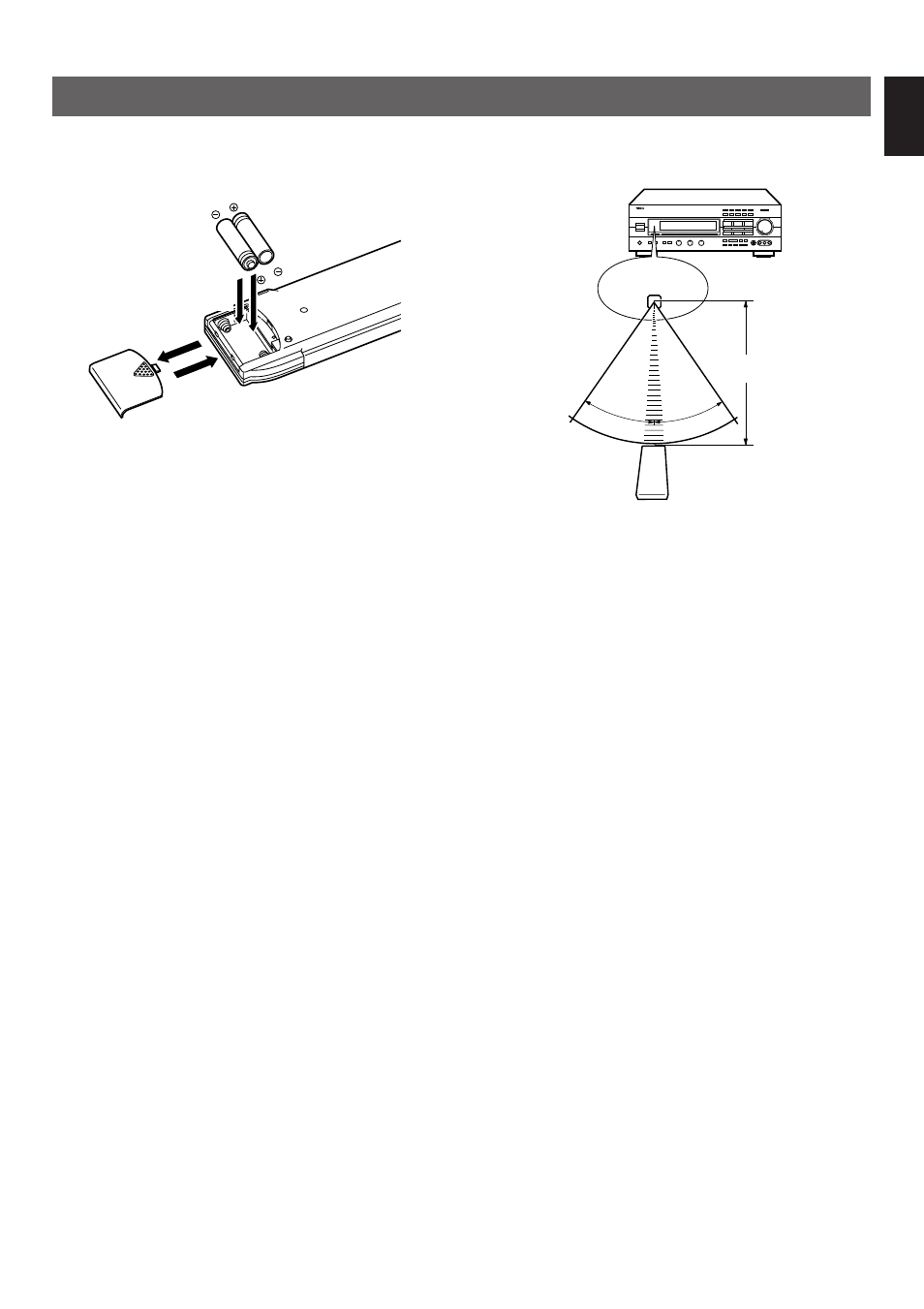 Notes about the remote control transmitter, English | Yamaha R-V1103 User Manual | Page 7 / 59