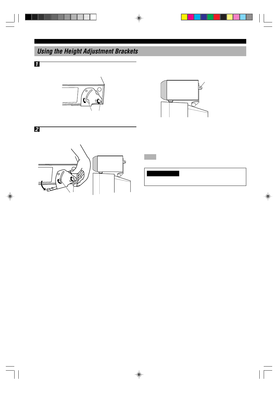 Using the height adjustment brackets 1 | Yamaha AV-S70 User Manual | Page 10 / 40