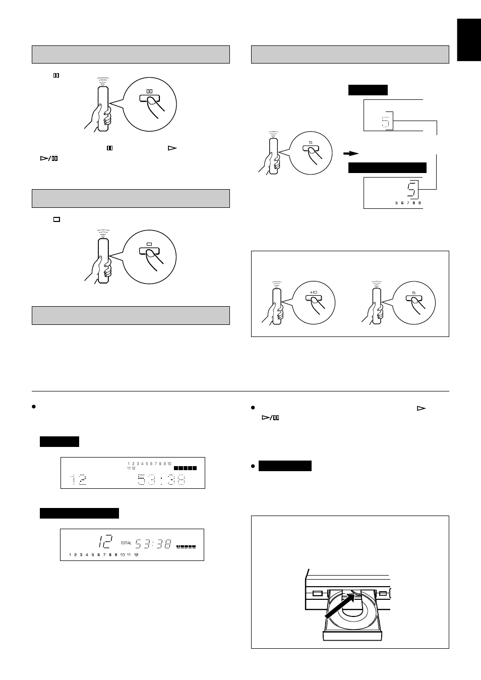 To pause play, To stop play, To turn off the power | To play directly from the desired track, English | Yamaha CDX-396 User Manual | Page 13 / 28