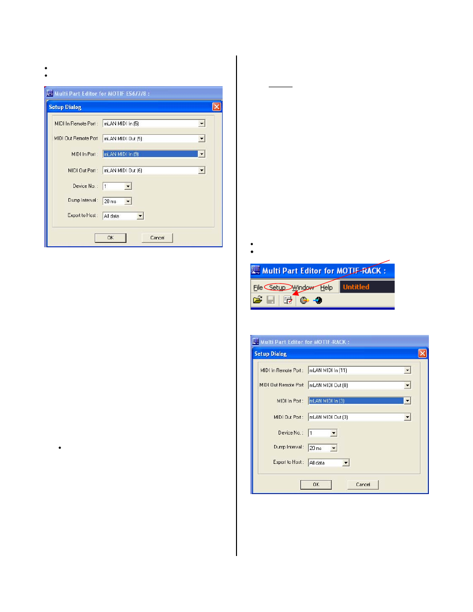 Multi part editor for motif es: midi setup | Yamaha mLAN System User Manual | Page 8 / 13