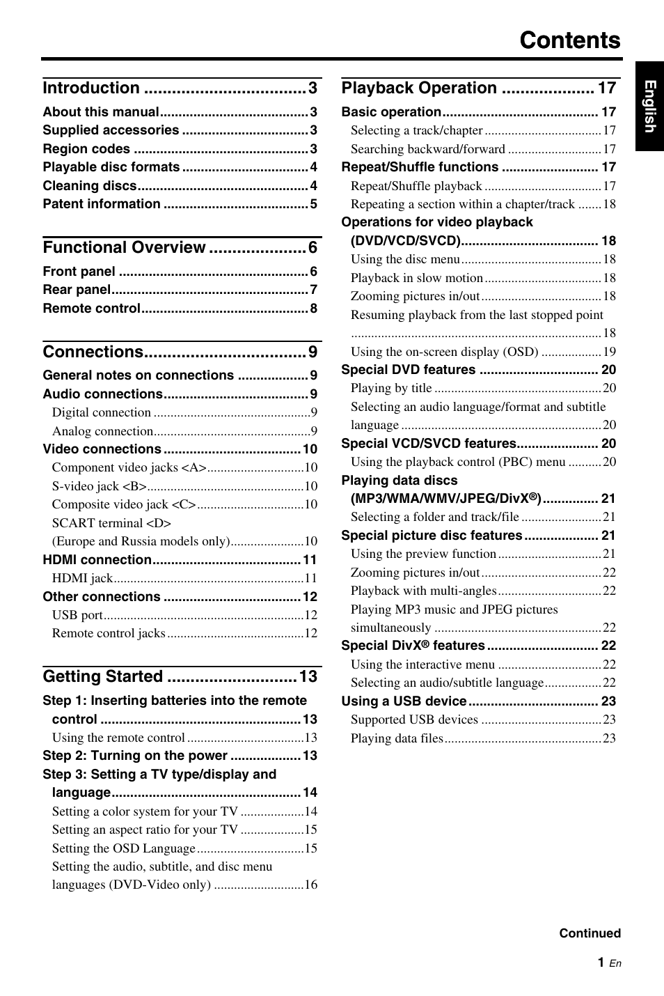 Yamaha DVD-S663 User Manual | Page 5 / 53