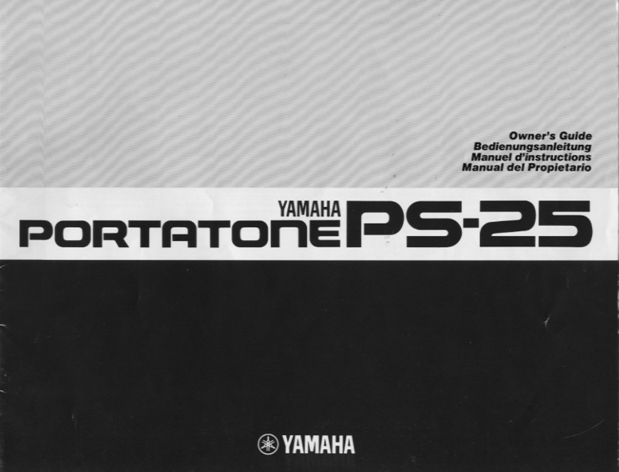 Yamaha Portatone PS-25 User Manual | 28 pages