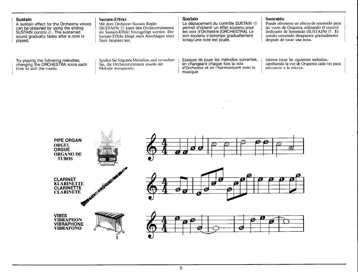 Sustain, I® ißh | Yamaha Portatone PS-25 User Manual | Page 7 / 28