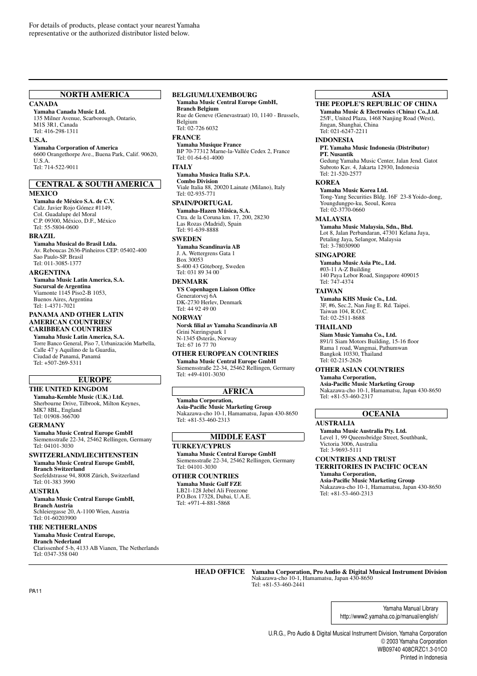 Yamaha P3500S User Manual | Page 16 / 16