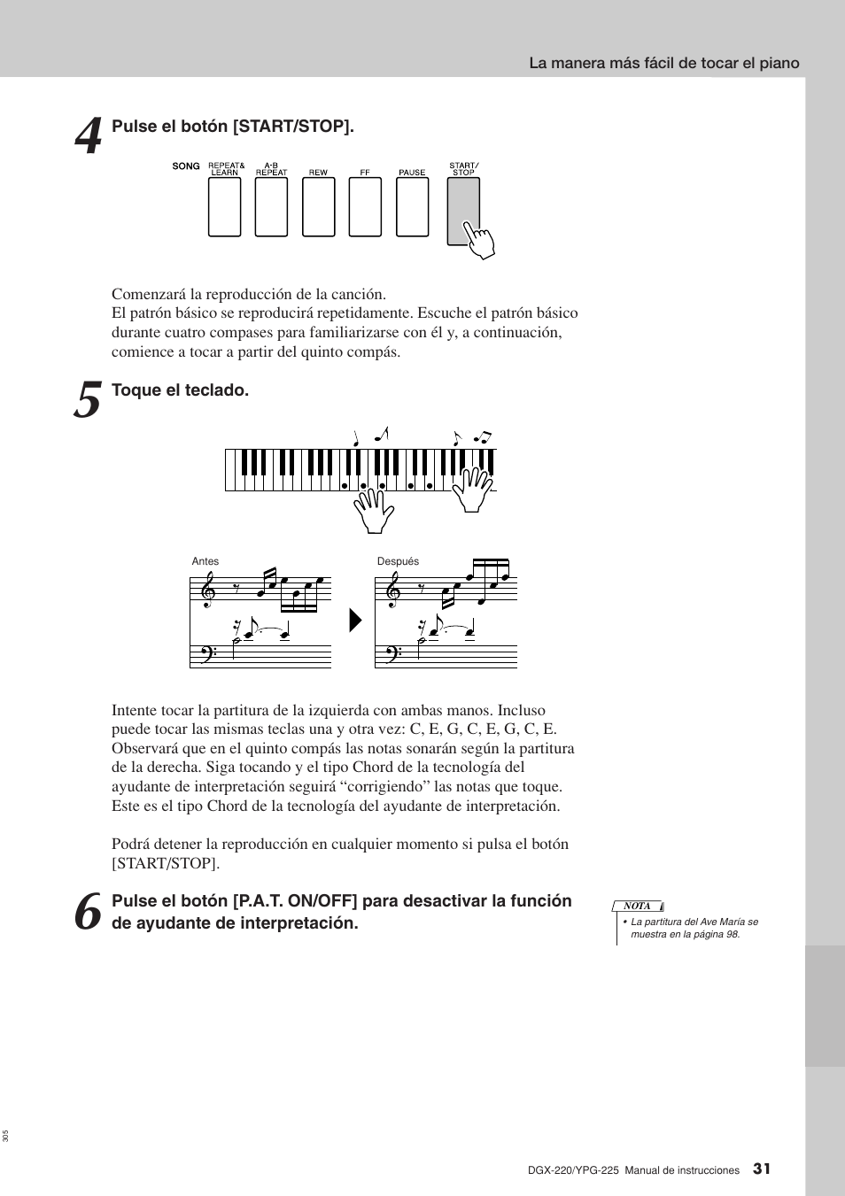 Yamaha DGX-220 User Manual | Page 31 / 124