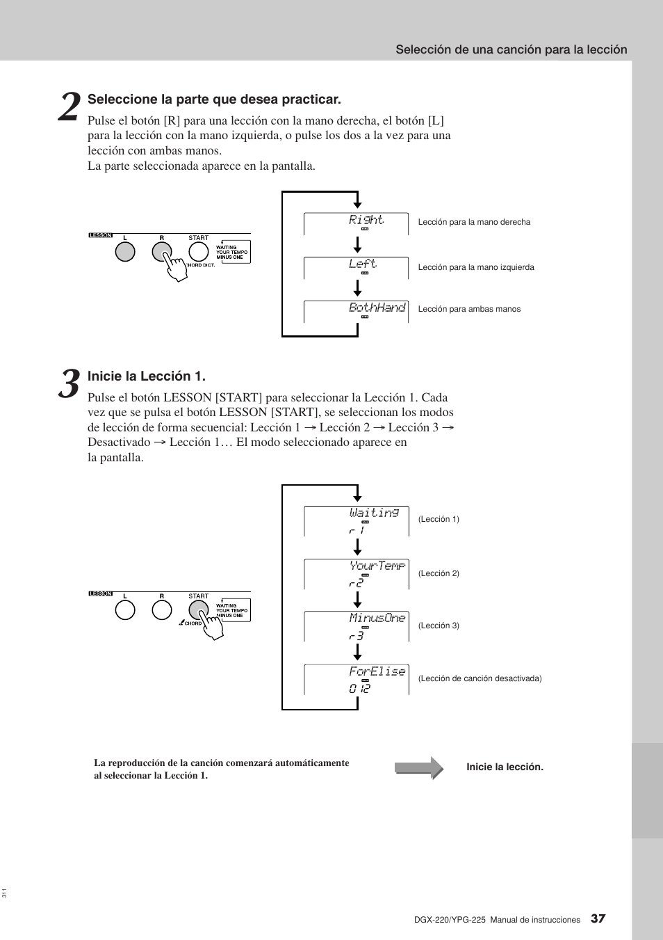 Yamaha DGX-220 User Manual | Page 37 / 124