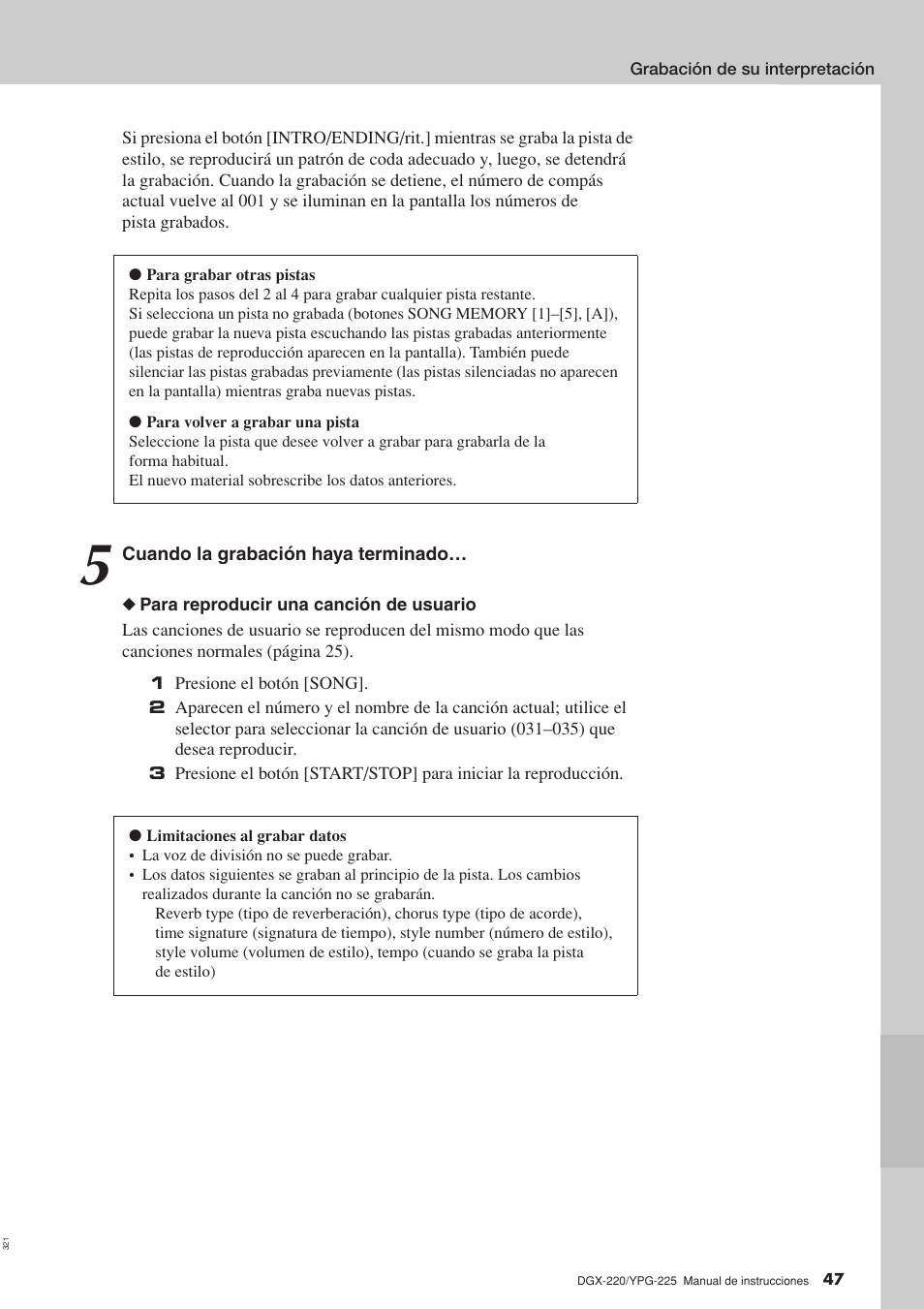 Yamaha DGX-220 User Manual | Page 47 / 124