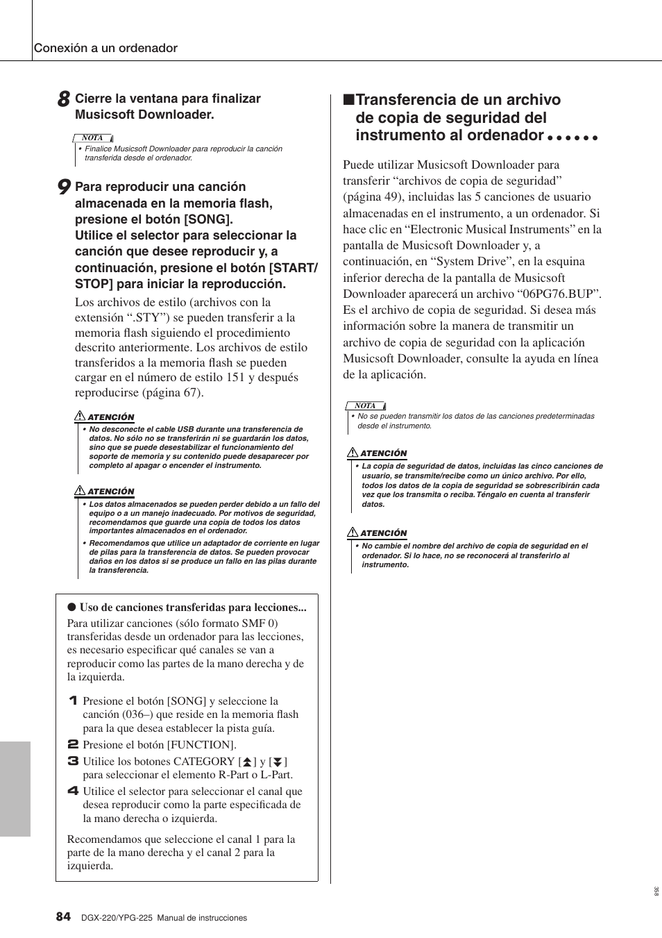 Yamaha DGX-220 User Manual | Page 84 / 124