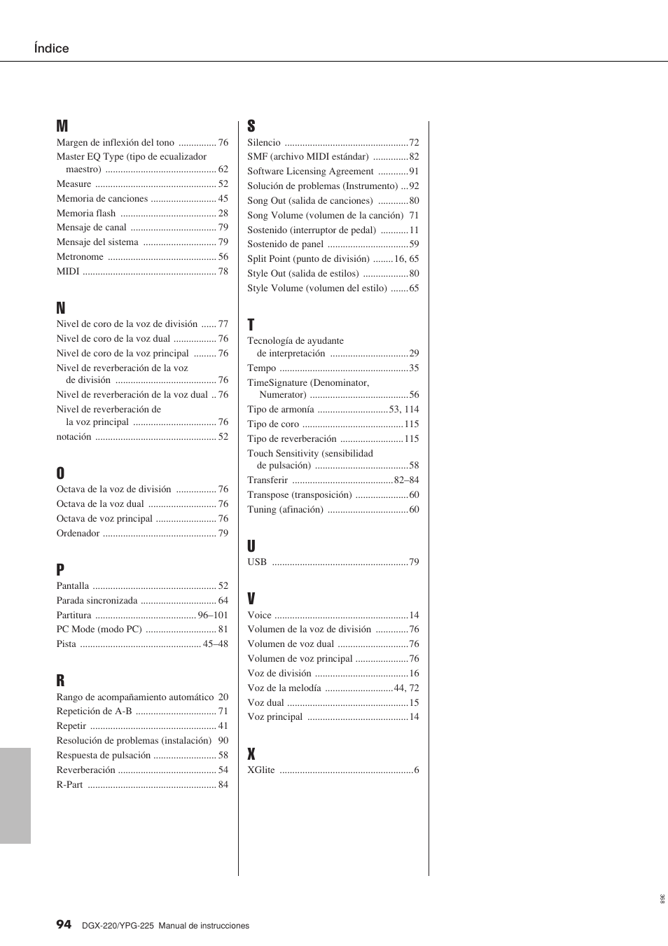 Yamaha DGX-220 User Manual | Page 94 / 124