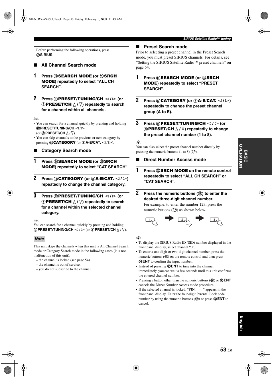 See “category | Yamaha RX-V463 User Manual | Page 57 / 106