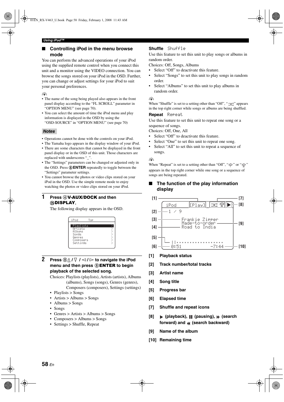 Yamaha RX-V463 User Manual | Page 62 / 106