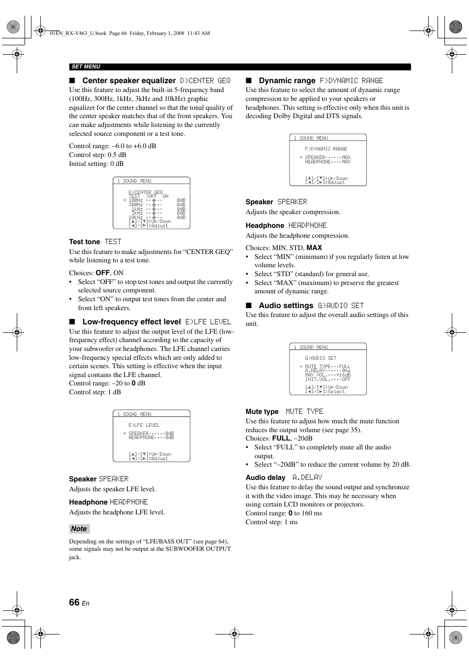 Yamaha RX-V463 User Manual | Page 70 / 106