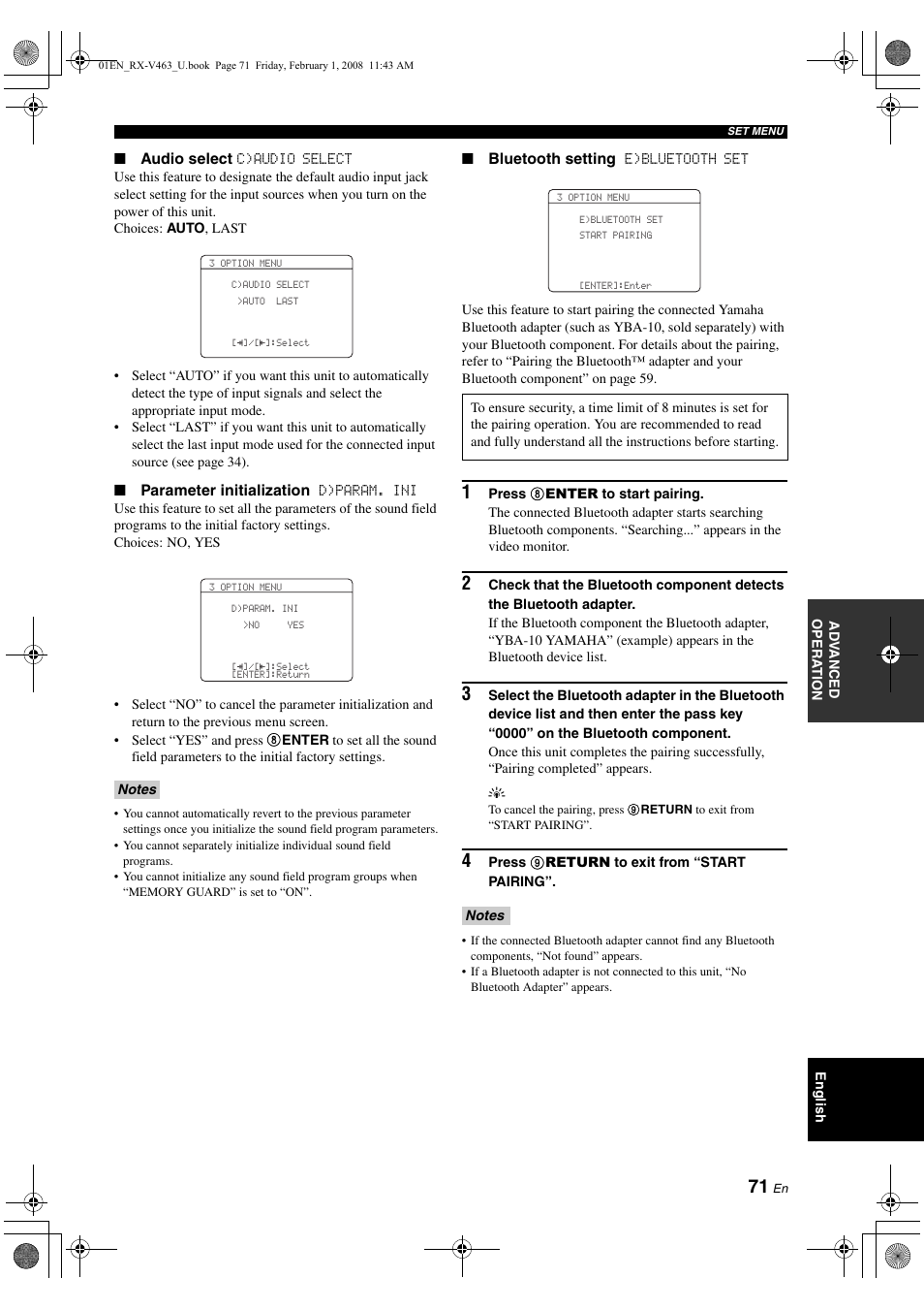 Yamaha RX-V463 User Manual | Page 75 / 106
