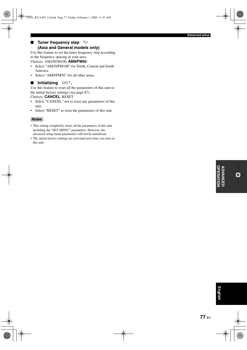 Yamaha RX-V463 User Manual | Page 81 / 106