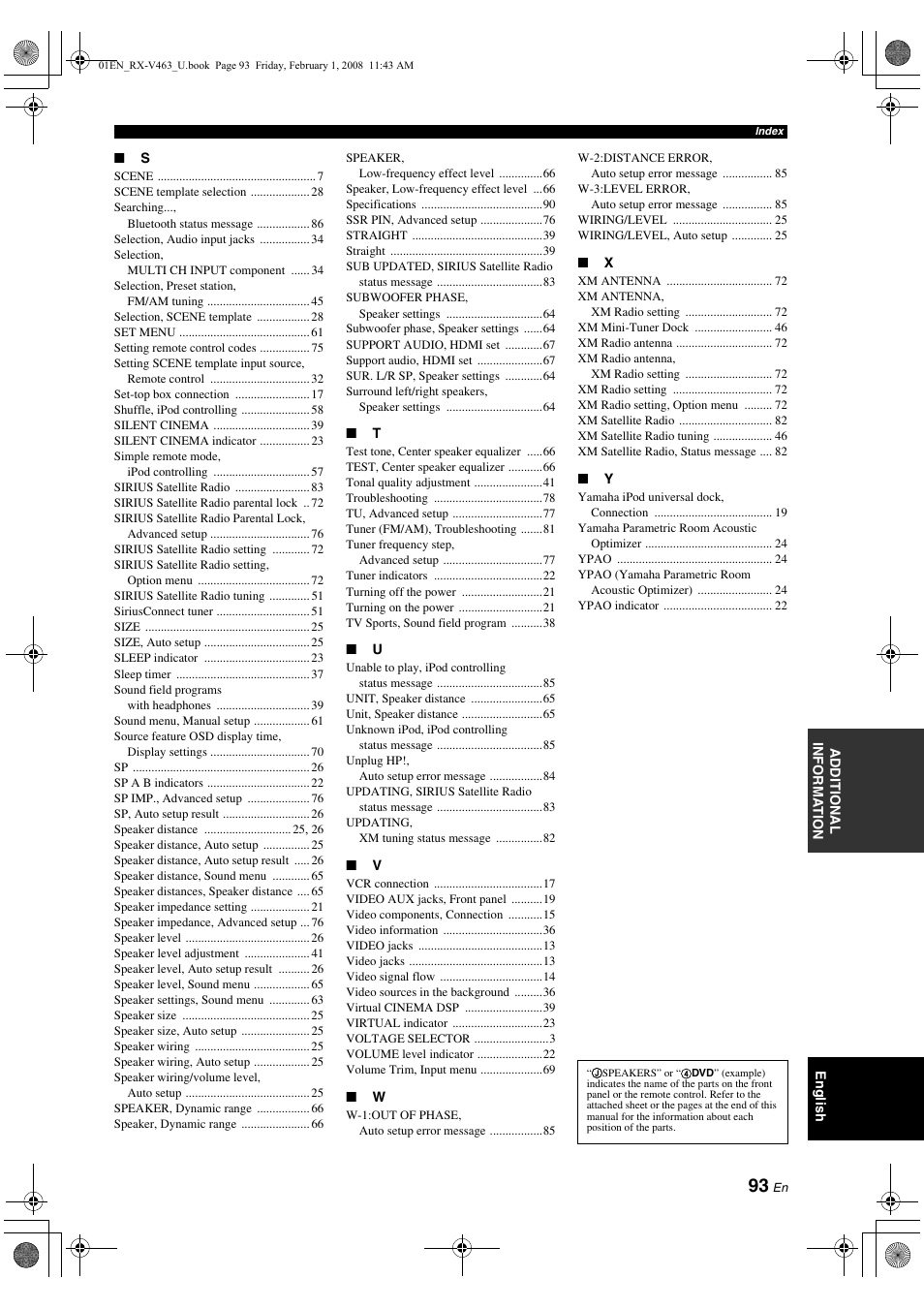 Yamaha RX-V463 User Manual | Page 97 / 106