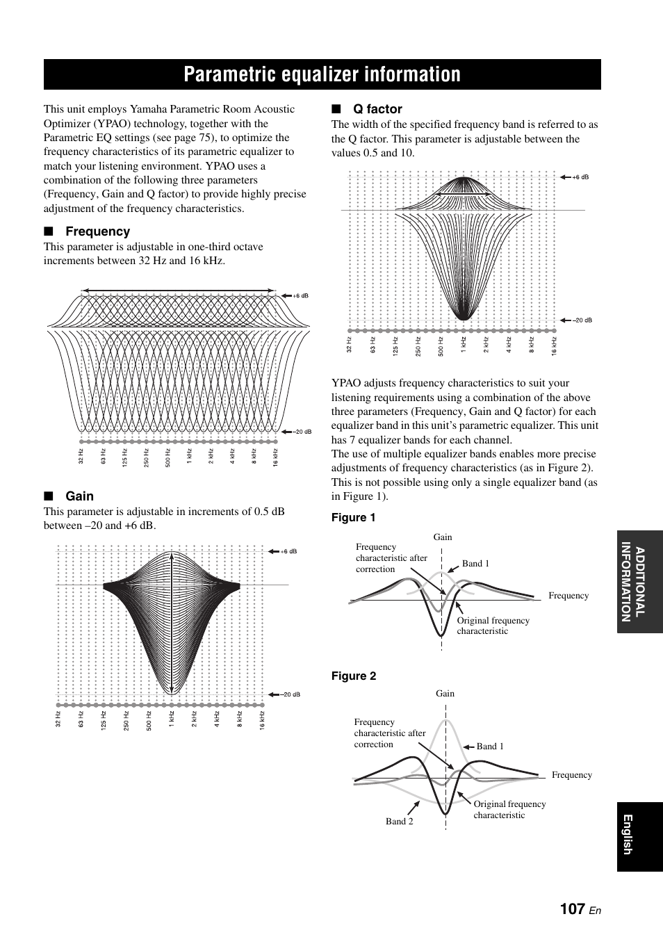 Parametric equalizer information | Yamaha RX-V661 User Manual | Page 111 / 130