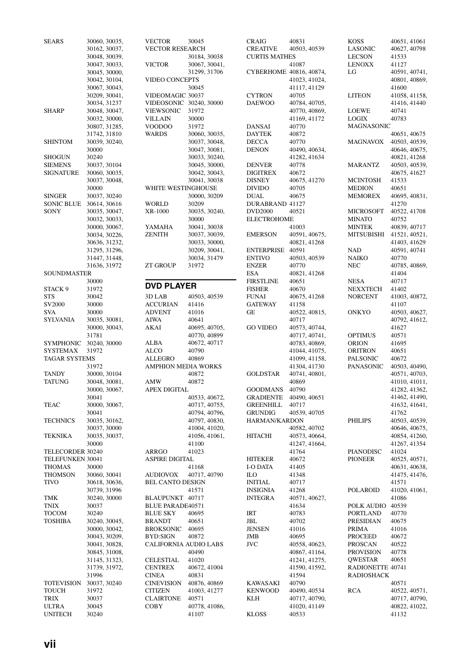 Dvd player | Yamaha RX-V661 User Manual | Page 124 / 130