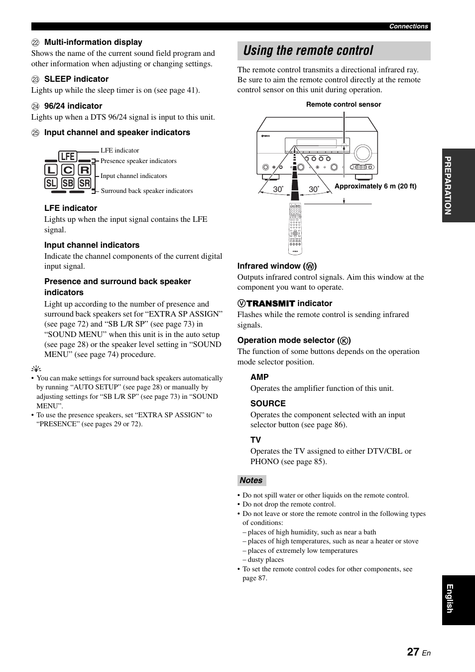 Using the remote control | Yamaha RX-V661 User Manual | Page 31 / 130