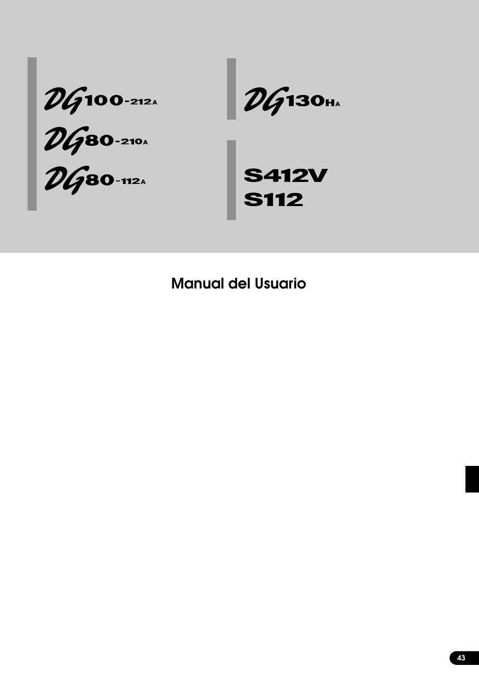 Manual del usuario | Yamaha DG80-210A User Manual | Page 43 / 84