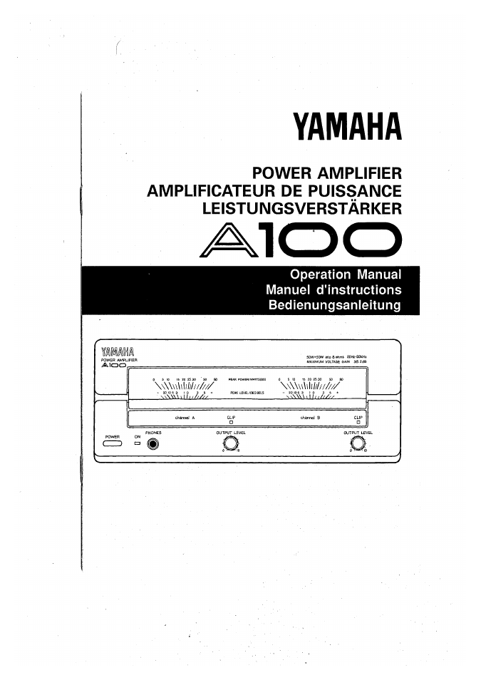 Yamaha A100 User Manual | 32 pages