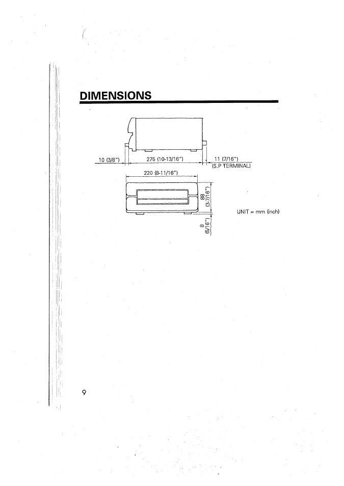 Dimensions | Yamaha A100 User Manual | Page 10 / 32
