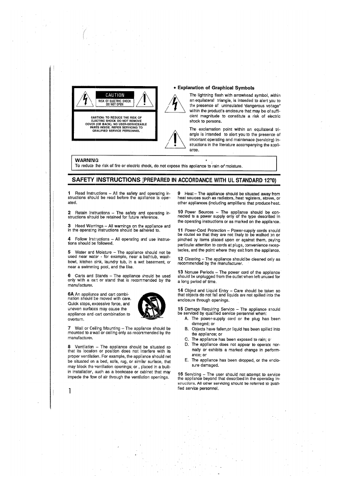 Explanation of graphical symbols, Warning | Yamaha A100 User Manual | Page 2 / 32