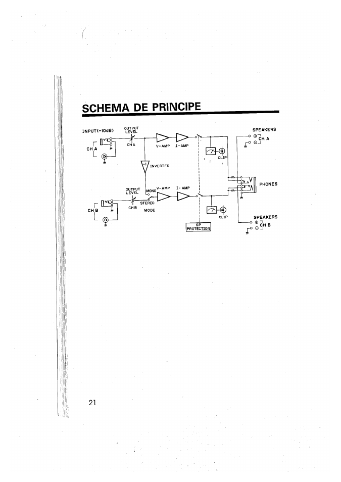 Schema de principe | Yamaha A100 User Manual | Page 22 / 32