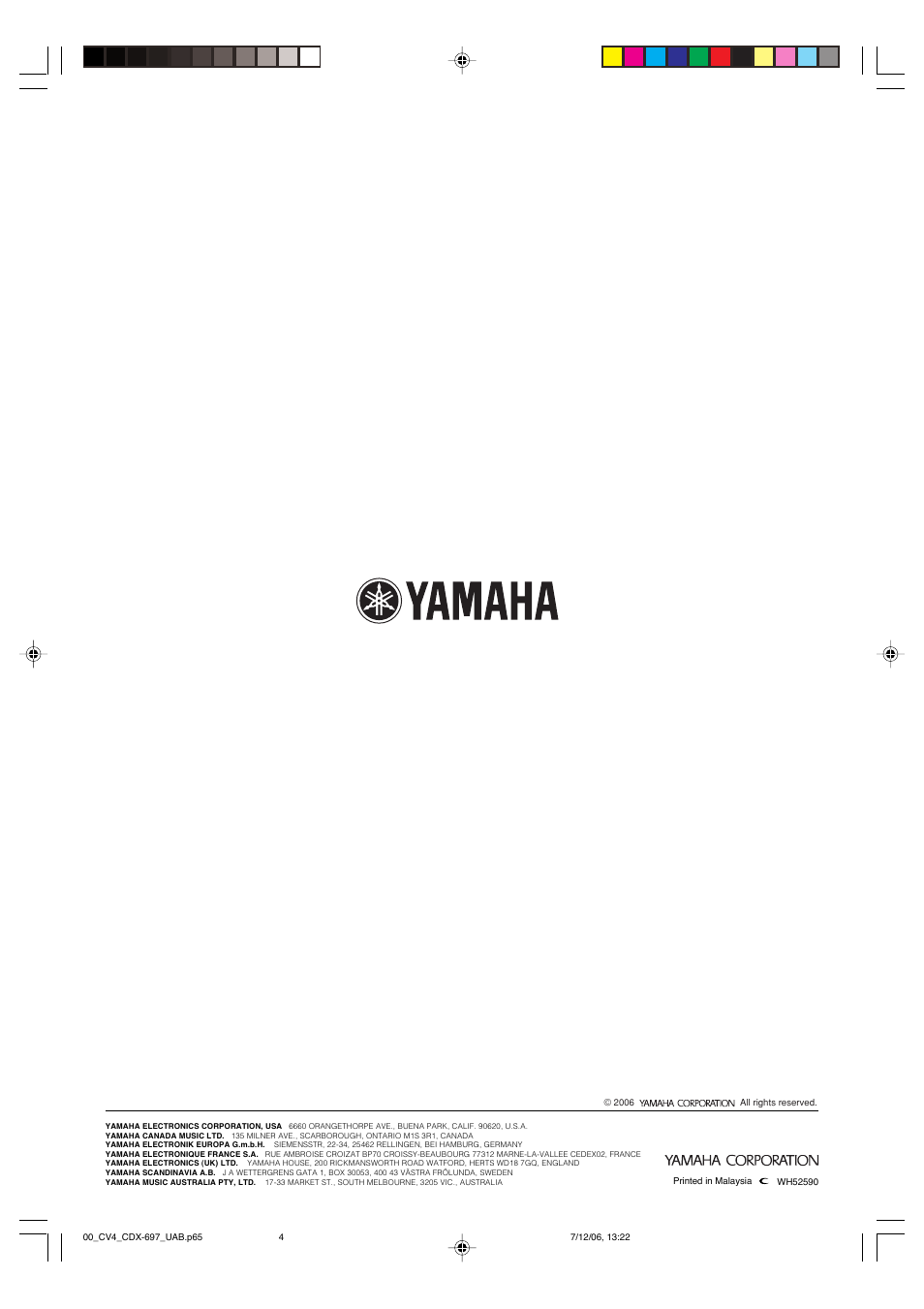 Yamaha CDC-697 User Manual | Page 32 / 32