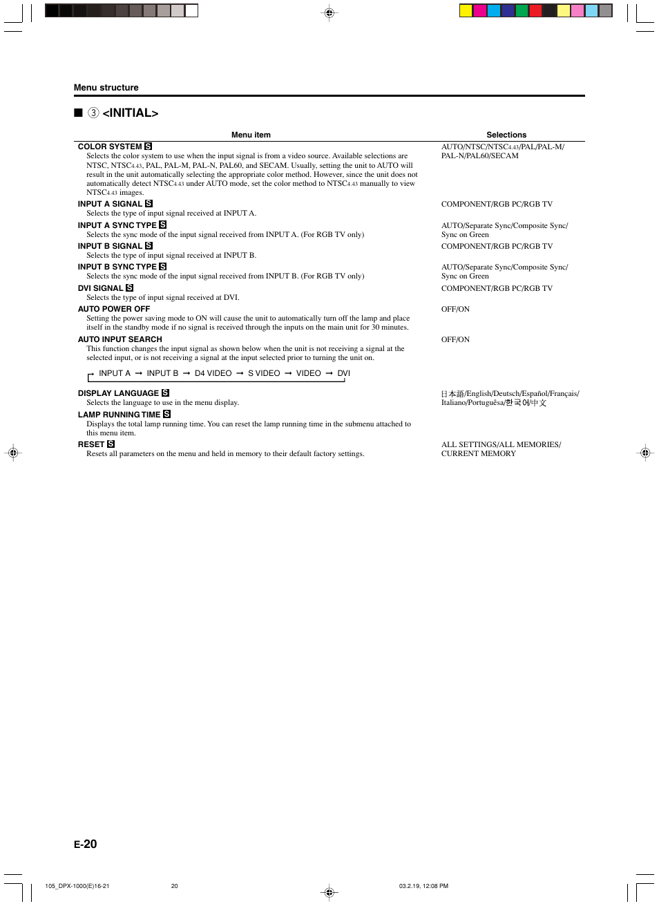 3 <initial | Yamaha DPX-1000 User Manual | Page 25 / 45