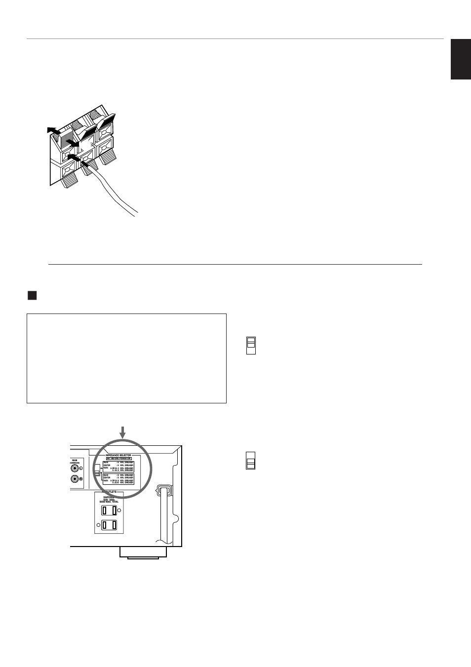 Impedance selector switch, English, Impedance selector | Yamaha RX-V795 User Manual | Page 25 / 92