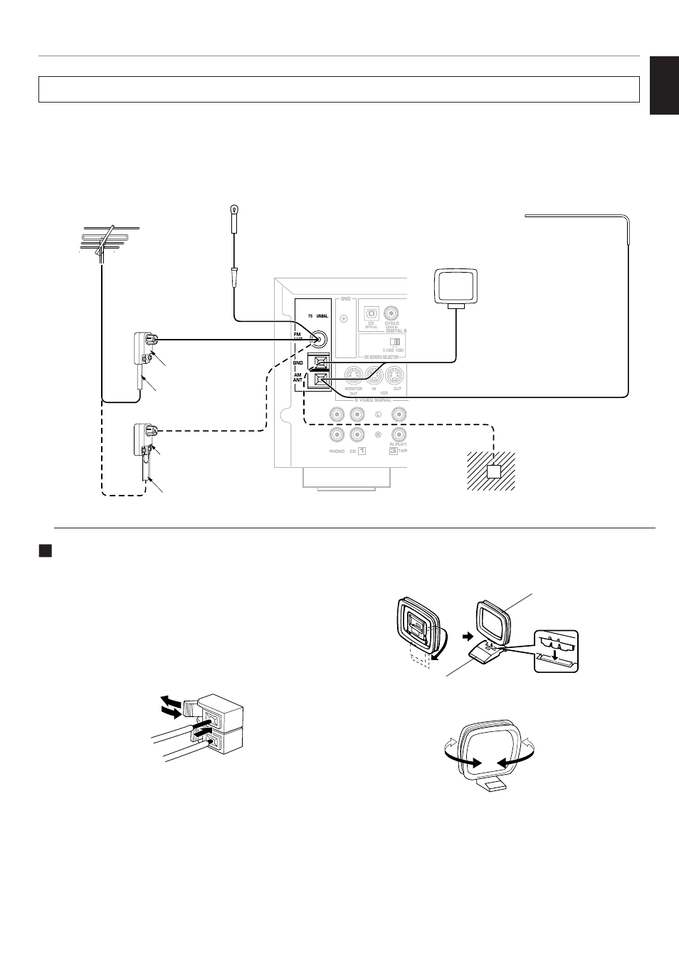 Antennas, Connecting the am loop antenna, English | Yamaha RX-V795 User Manual | Page 27 / 92