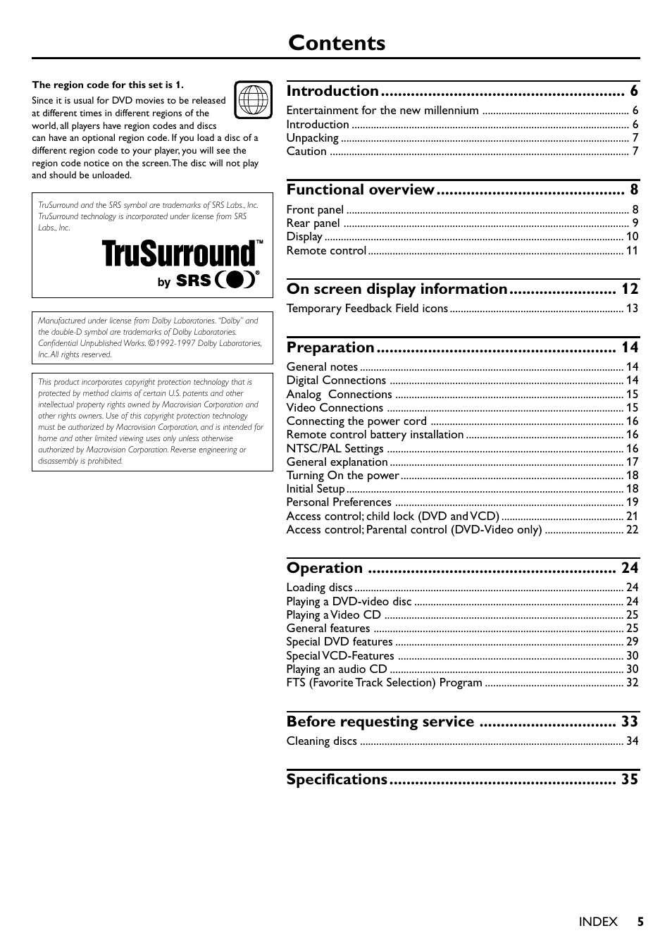 Yamaha DV-S5350 User Manual | Page 5 / 36