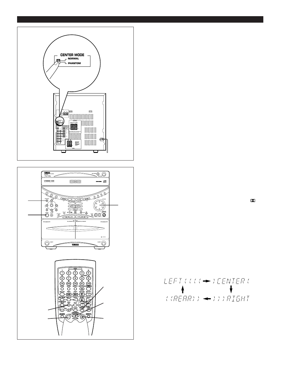 Speaker balance adjustment, E-16 speaker balance adjustment, Before operation | Out in vcr ld/tv out md/aux in audio signal out, Monitor out, Normal phantom, Pal ntsc auto, Active servo technology mic mixing, Version 2.0 / playback control echo echo, Press the power switch to turn the power on | Yamaha GX-90VCD User Manual | Page 26 / 71