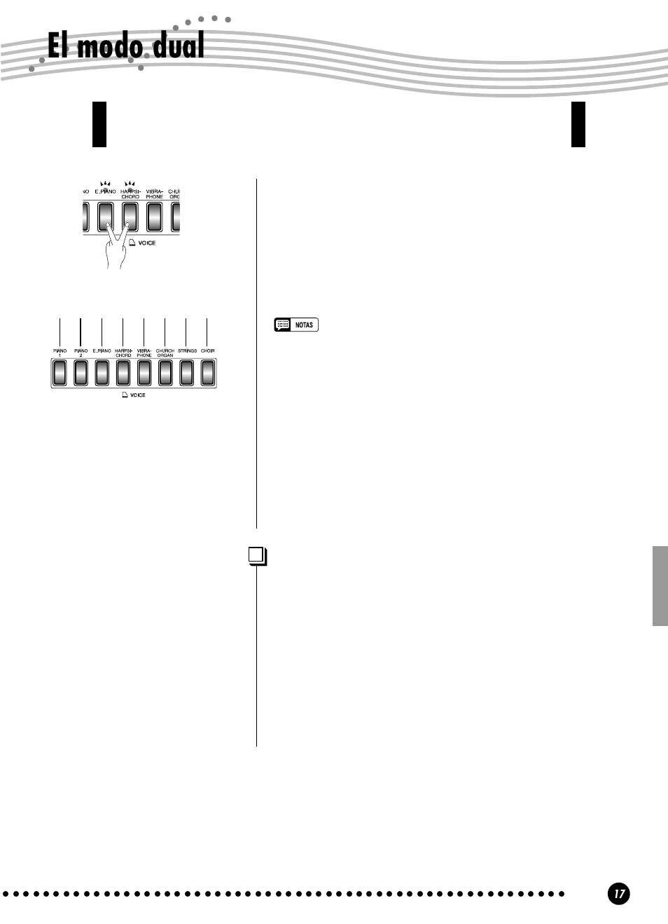 El modo dual | Yamaha YPP-100 User Manual | Page 17 / 54