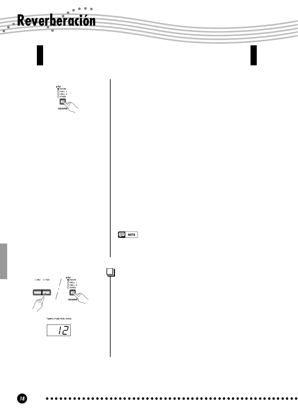 Reverberación | Yamaha YPP-100 User Manual | Page 18 / 54