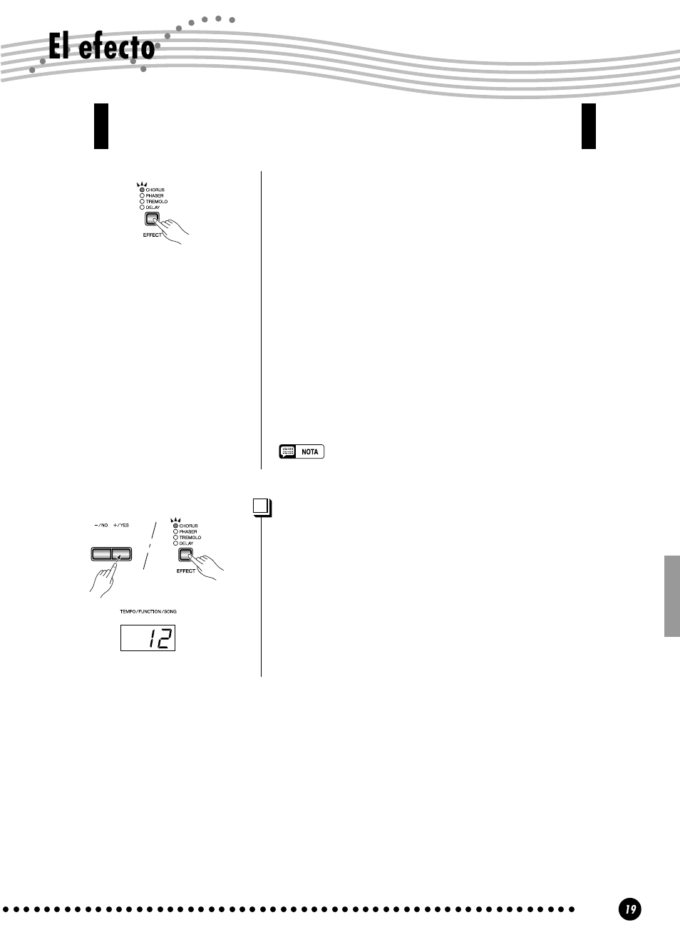 El efecto | Yamaha YPP-100 User Manual | Page 19 / 54