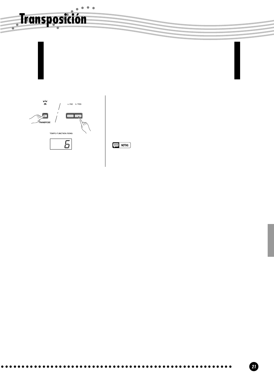 Transposición | Yamaha YPP-100 User Manual | Page 21 / 54