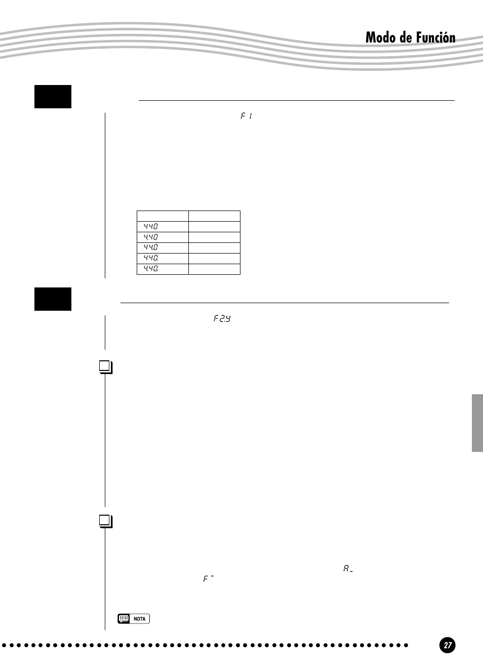 Modo de función, Afinación, Escala | Yamaha YPP-100 User Manual | Page 27 / 54