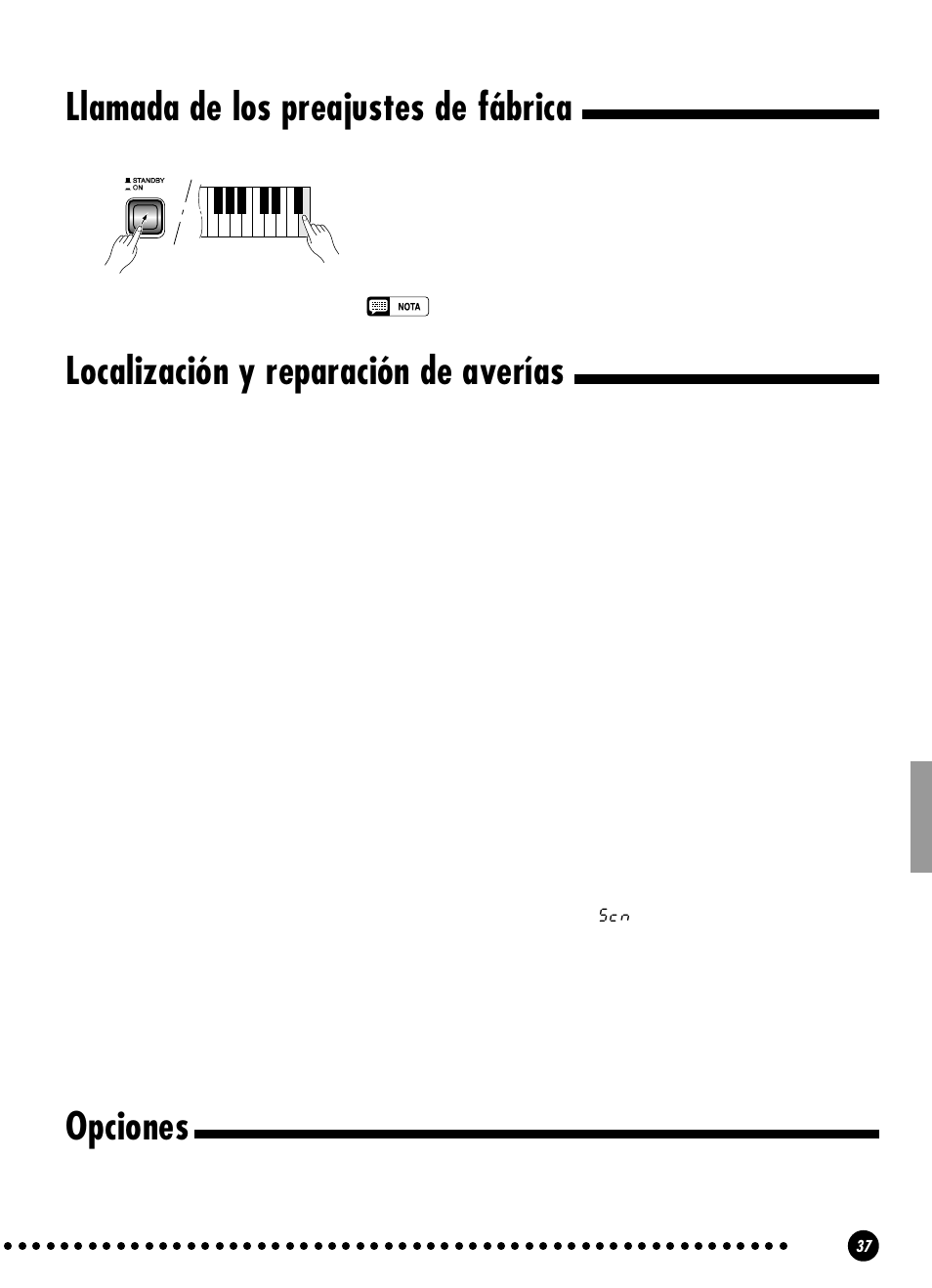 Opciones | Yamaha YPP-100 User Manual | Page 37 / 54