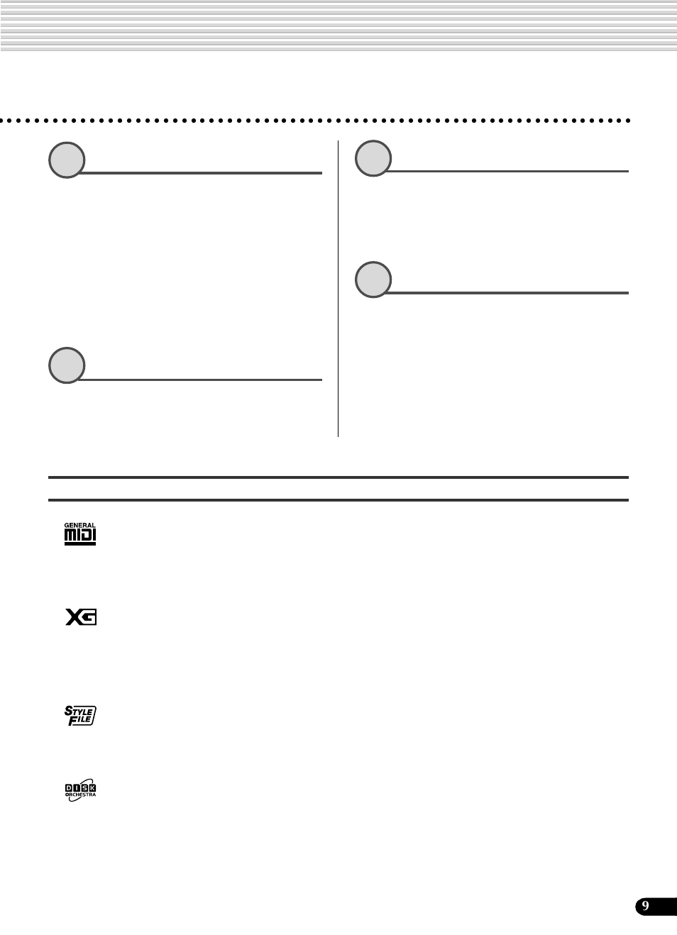パネルに印刷されているロゴについて | Yamaha Portatone PSR-540 User Manual | Page 9 / 160