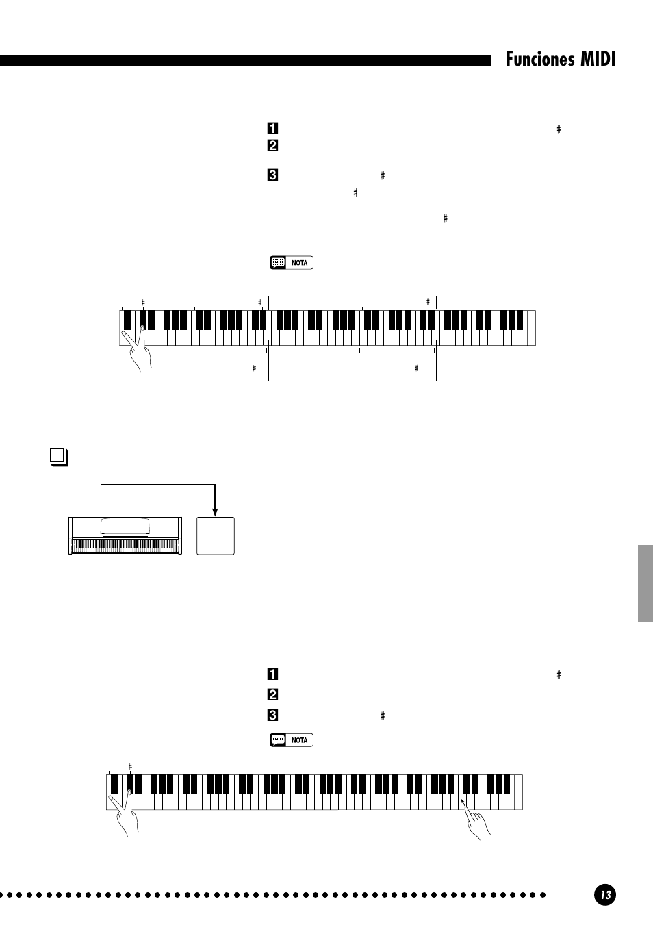 Funciones midi, Activación/desactivación de control local | Yamaha CLP-810S User Manual | Page 13 / 28