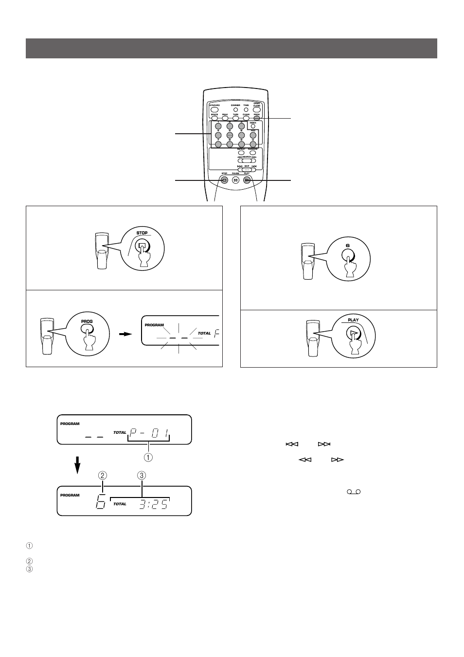 Program play, 4program play, Display information during programming | Yamaha CDX-9 User Manual | Page 12 / 21