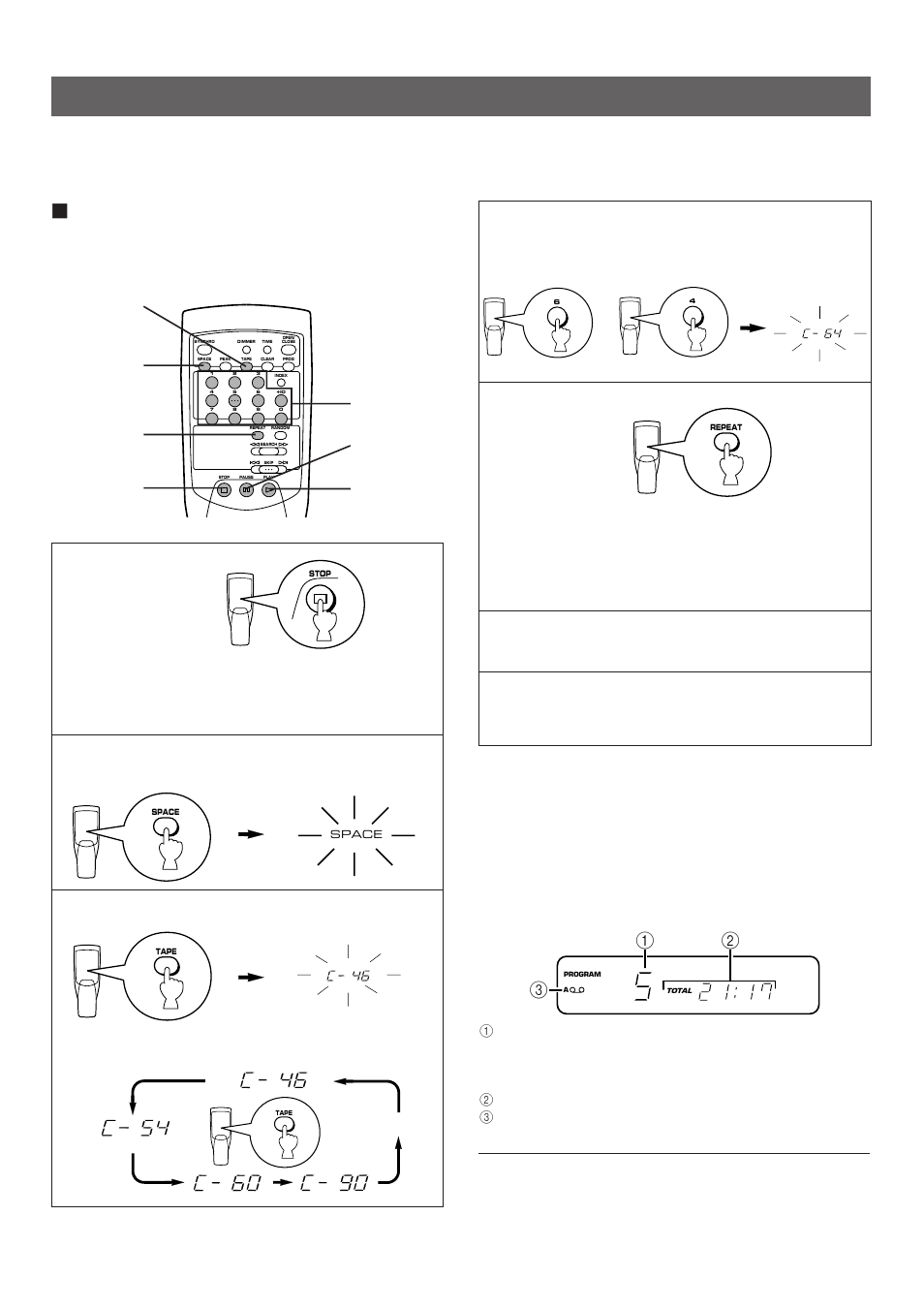Track programming for recording to tape, Automatic tape-programming, Off) | Yamaha CDX-9 User Manual | Page 14 / 21
