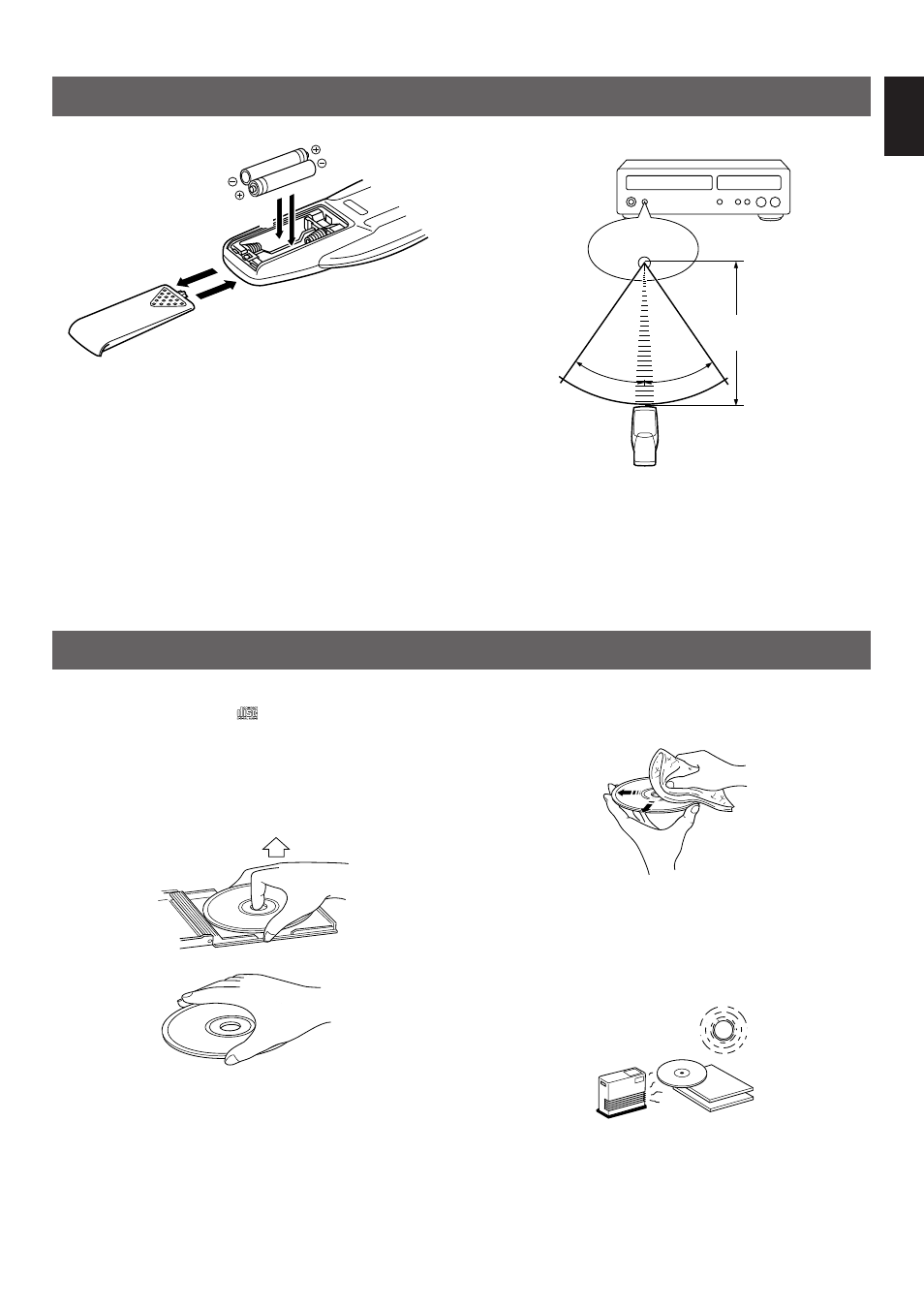 Notes about the remote control transmitter, Notes about handling compact discs | Yamaha CDX-9 User Manual | Page 19 / 21