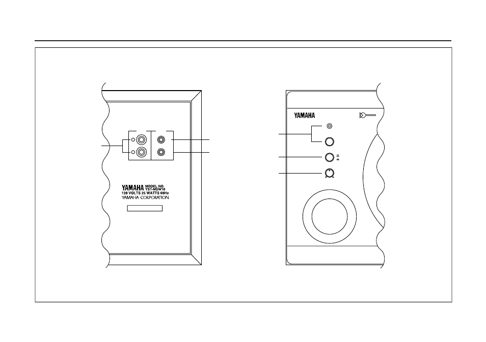 Front panel & rear panel | Yamaha YST-MSW10 User Manual | Page 5 / 8